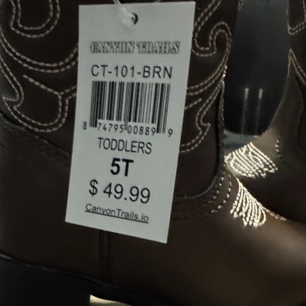 Kids Brown Western Boots - Picture 4 of 7
